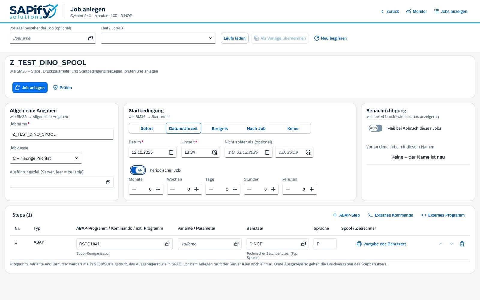 App Job anlegen
